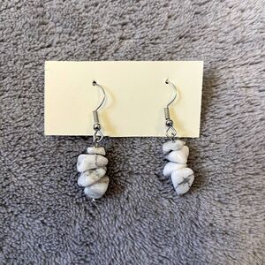 Handmade Howlite Crystal Chip Earrings